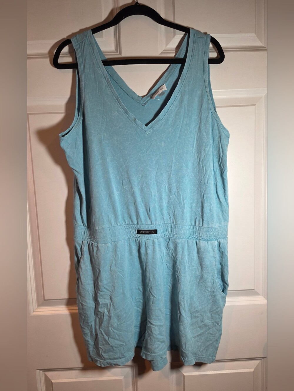 Calvin Klein Light Blue Sleeveless Romper With Pockets XL